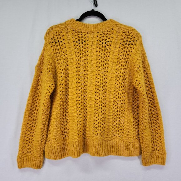 Madewell Wool Alpaca Blend Pullover Sweater Size Medium Windemere Pointelle - Picture 3 of 16